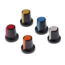 50pcs 5 Colors Rotary Taper Control Plastic Potentiometer Knob Cover Cap