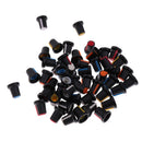 50pcs 5 Colors Rotary Taper Control Plastic Potentiometer Knob Cover Cap