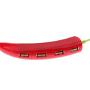 Red USB Power Adapter Hub with USB 3.0 Outlet with 4 Port USB Charger Power