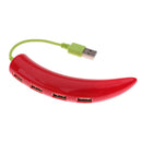 Red USB Power Adapter Hub with USB 3.0 Outlet with 4 Port USB Charger Power