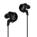ZSR Hybrid Earphones Balanced Armature Dynamic In-ear Wired Music Earbuds Black