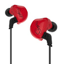 ZSR Hybrid Earphones Balanced Armature Dynamic In-ear Wired Music Earbuds Red