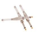 3pcs Spring End to 6.5mm 1/4" Male Adapter Microphone Mono Audio Connector