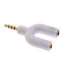 2Piece 3.5mm Stereo Splitter Audio to Mic Headset Jack Plug Y Adapter Plug