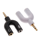 2Piece 3.5mm Stereo Splitter Audio to Mic Headset Jack Plug Y Adapter Plug