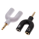 2Piece 3.5mm Stereo Splitter Audio to Mic Headset Jack Plug Y Adapter Plug