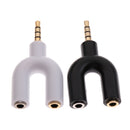 2Piece 3.5mm Stereo Splitter Audio to Mic Headset Jack Plug Y Adapter Plug