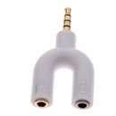2Piece 3.5mm Stereo Splitter Audio to Mic Headset Jack Plug Y Adapter Plug