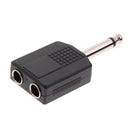 5Pcs 6.35mm Male to 6.5mm 2 Female Jack Stereo Splitter Adaptor Connector