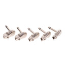 5x Right Angle 1/4" 6.35mm TS Mono Audio Metal Male Plug Soldering Connector