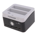 External Dual Port HDD Docking Station USB Hub Card Reader for 2.5"/3.5" HDD/SSD