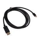 Mini Display Port DP Male to Display Port Male Adapter Cable Lead Cord 1.8M Black