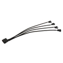 Practical 1To4 Way Splitter Sleeved 4-Pin PWM Connector Fan Extension Cable - 1 pack