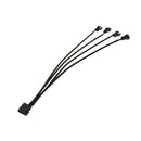 Practical 1To4 Way Splitter Sleeved 4-Pin PWM Connector Fan Extension Cable - 1 pack