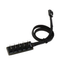 Computer Cooler Fans Splitter Hub 1 Female to 5 Way Male 4-Pin/3-Pin HUB Black