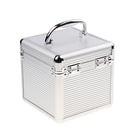 6-Bay Aluminum 2.5-inch / 3.5-inch Hard Drive Protective Storage Box with Lock - Moisture Proof, Water Resistant, Static Proof, Perfect for Media Offices, Photography, Graphic Design - Silver
