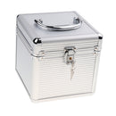 6-Bay Aluminum 2.5-inch / 3.5-inch Hard Drive Protective Storage Box with Lock - Moisture Proof, Water Resistant, Static Proof, Perfect for Media Offices, Photography, Graphic Design - Silver