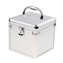 6-Bay Aluminum 2.5-inch / 3.5-inch Hard Drive Protective Storage Box with Lock - Moisture Proof, Water Resistant, Static Proof, Perfect for Media Offices, Photography, Graphic Design - Silver