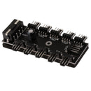 10 Port Chassis Fan CPU Cooling Hub 12V 4 Pin PWM Fans SATA Speed Controller(Pack of 1)
