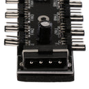 10 Port Chassis Fan CPU Cooling Hub 12V 4 Pin PWM Fans SATA Speed Controller(Pack of 1)