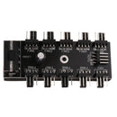 10 Port Chassis Fan CPU Cooling Hub 12V 4 Pin PWM Fans SATA Speed Controller(Pack of 1)
