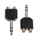 5pcs 1/4" 6.35mm/6.5mm Stereo Male To Dual RCA Female Adapter Male to 2 Female Audio Adapter Splitter for Sound Equipment (Double Channel)