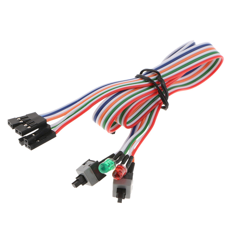 1-Pack Computer Case LED Light Red Green ATX Power Supply Reset HDD Switch Cable