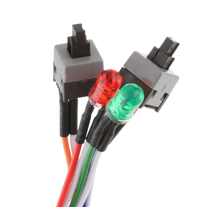 1-Pack Computer Case LED Light Red Green ATX Power Supply Reset HDD Switch Cable