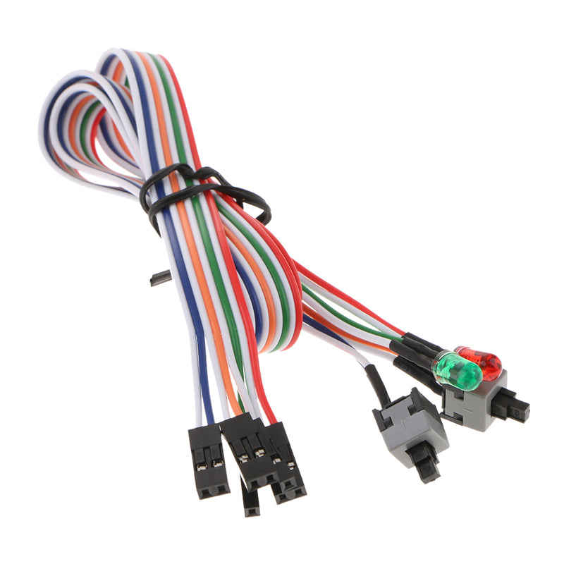1-Pack Computer Case LED Light Red Green ATX Power Supply Reset HDD Switch Cable