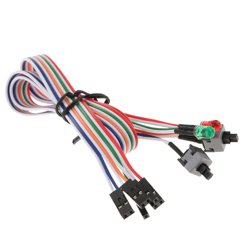 1-Pack Computer Case LED Light Red Green ATX Power Supply Reset HDD Switch Cable