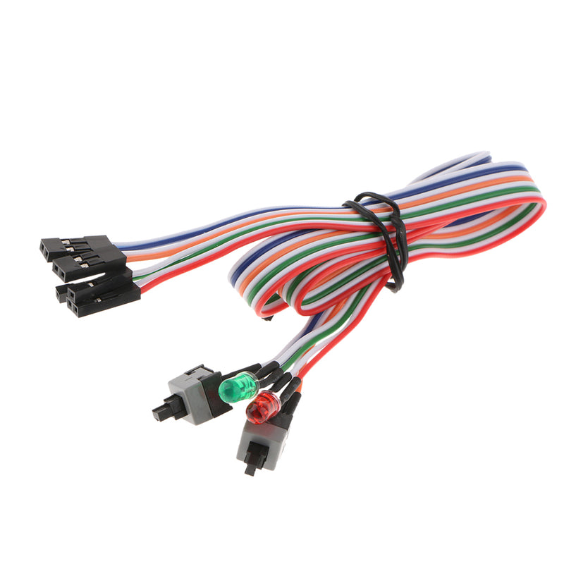 1-Pack Computer Case LED Light Red Green ATX Power Supply Reset HDD Switch Cable