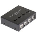 USB Manual Sharing Switch, 4 Ports HUB KVM Swtiches For PC Scanner Printer Black (Pack of 1)