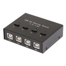USB Manual Sharing Switch, 4 Ports HUB KVM Swtiches For PC Scanner Printer Black (Pack of 1)