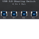 USB 3.0 Sharing Selectors Switch KVM 4 Port HUB For PC Scanner Printer Black