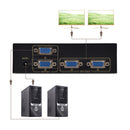 Universal 2In 2Out VGA Swicth Box with Manual Switch Button Sup 1920*1440 for PC Host