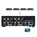 4-Way AV Switch RCA Switcher 4 In 1 Out Composite Video L/R Audio Selector Box