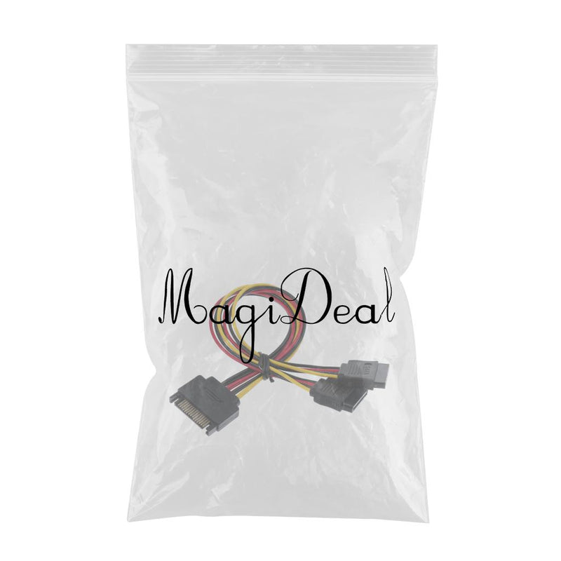 1 SATA to 2 SATA Dual Power Y Splitter Adaptor Cable Lead 2 Way 15 Pin - 15 Pin