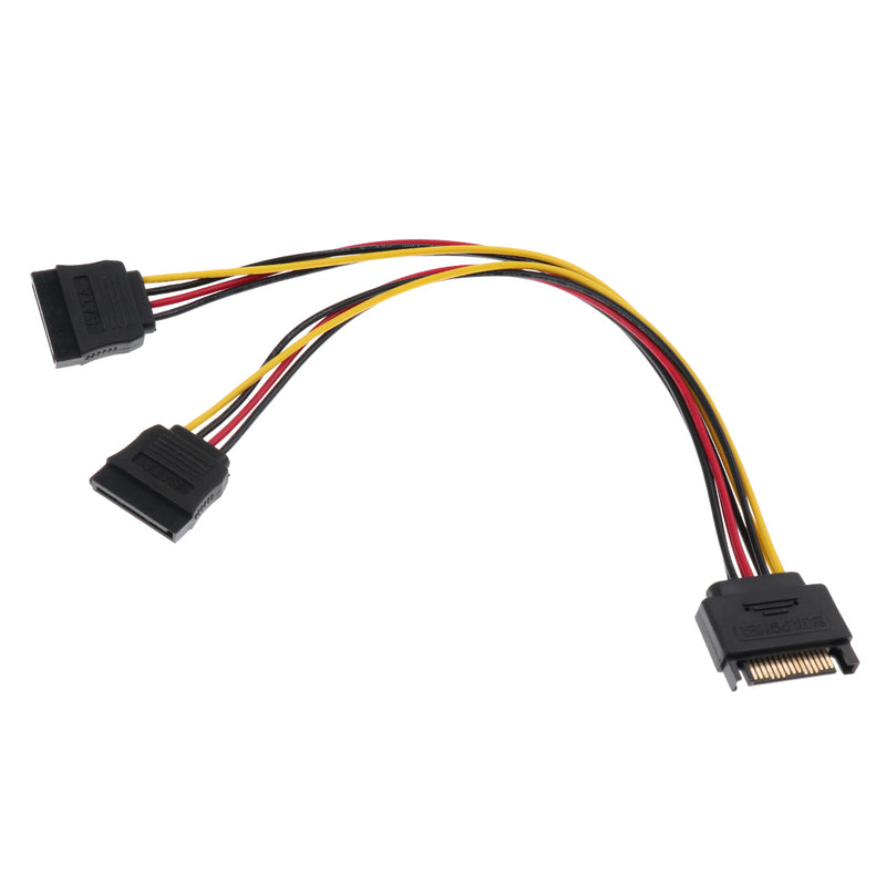 1 SATA to 2 SATA Dual Power Y Splitter Adaptor Cable Lead 2 Way 15 Pin - 15 Pin