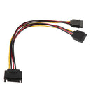 1 SATA to 2 SATA Dual Power Y Splitter Adaptor Cable Lead 2 Way 15 Pin - 15 Pin