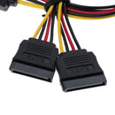 1 SATA to 2 SATA Dual Power Y Splitter Adaptor Cable Lead 2 Way 15 Pin - 15 Pin
