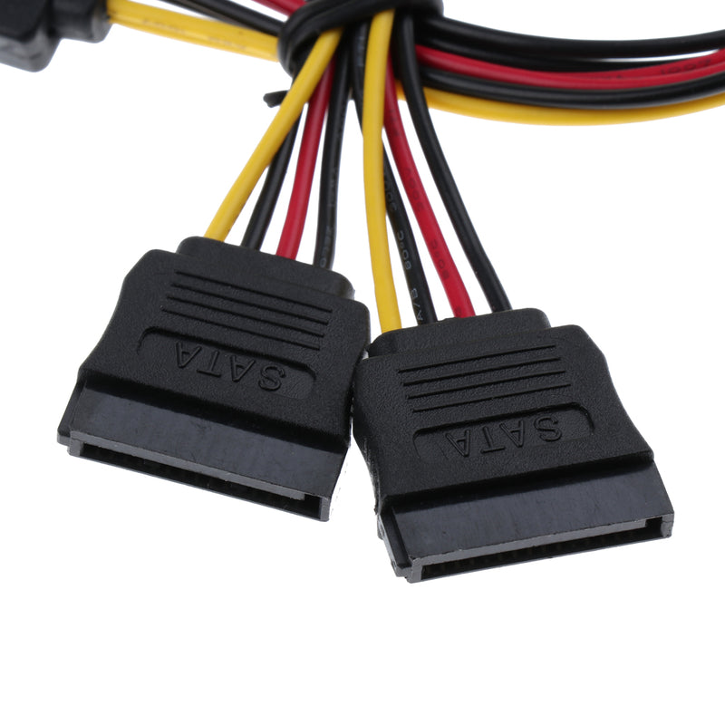 1 SATA to 2 SATA Dual Power Y Splitter Adaptor Cable Lead 2 Way 15 Pin - 15 Pin