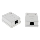 2x Cat5e Single Port Surface Mount Outlet Box RJ45 Face Plate with Backbox Combo