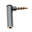 3.5mm Audio Adapter, Male to Female Jack 90Â° Right Angle Stereo Headphone Adapters Gold Plated Plug Grey