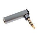 3.5mm Audio Adapter, Male to Female Jack 90Â° Right Angle Stereo Headphone Adapters Gold Plated Plug Grey