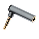 3.5mm Audio Adapter, Male to Female Jack 90Â° Right Angle Stereo Headphone Adapters Gold Plated Plug Grey
