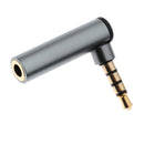 3.5mm Audio Adapter, Male to Female Jack 90Â° Right Angle Stereo Headphone Adapters Gold Plated Plug Grey