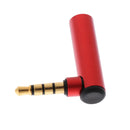 Universal 3.5mm 90 Degree Audio Adapter Right Angle Headphone Adaptor Female to Male AUX Adapter Red