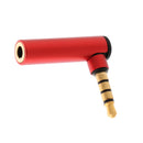 Universal 3.5mm 90 Degree Audio Adapter Right Angle Headphone Adaptor Female to Male AUX Adapter Red
