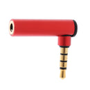 Universal 3.5mm 90 Degree Audio Adapter Right Angle Headphone Adaptor Female to Male AUX Adapter Red