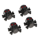 4 Pieces Tire Wheel Valve Stem Caps Chrome Skull Head For Car Motorcycle Bike